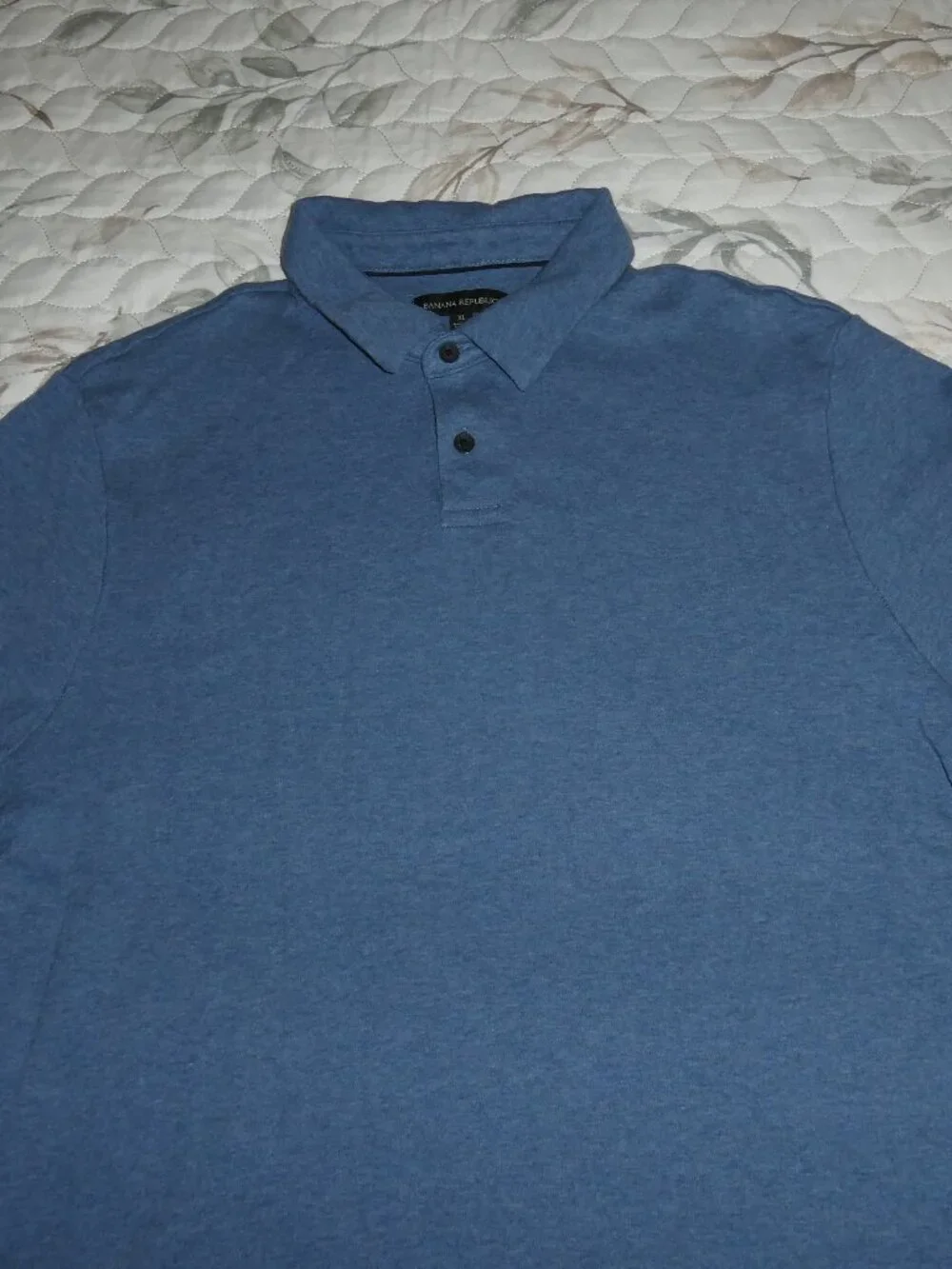 Banana Republic Men's Blue Heather Polo Size XL
